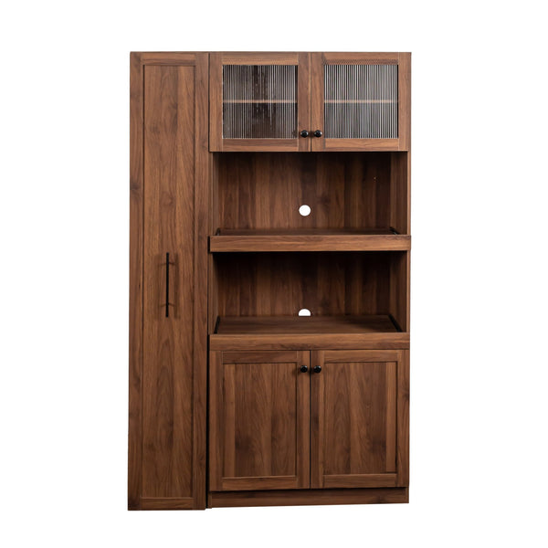 English Elm Kitchen Pantry Cabinet - Multi-Tier Pull-Out Shelf & Expandable Organizers For Effortless Storage W331S00182