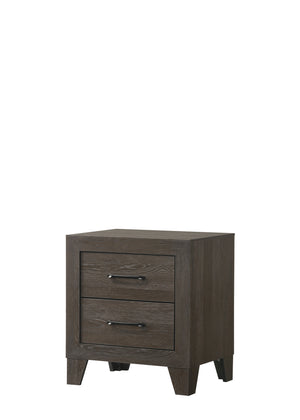 English Elm 1pc Modern Faux Marble Top Nightstand with Two Drawers, Sleek Contrast Finish, Compact Bedroom Storage Brown 25.2 L x 19.29 W x 23.03 H B2741P333947