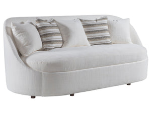 Lexington Artistica Home Genevieve Luxurious Bench Seat Sofa With Soft Fabric And Five Plush Down Throw Pillows For Comfort  Wood 2415-33-1-41