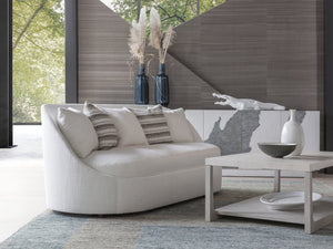 Lexington Artistica Home Genevieve Luxurious Bench Seat Sofa With Soft Fabric And Five Plush Down Throw Pillows For Comfort  Wood 2415-33-1-41