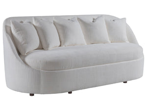 Lexington Artistica Home Genevieve Luxurious Bench Seat Sofa With Soft Fabric And Five Plush Down Throw Pillows For Comfort  Wood 2415-33-1-40
