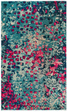 Unique Loom Jardin Ivy Machine Made Abstract Rug Blue, Beige/Blue/Gray/Light Blue/Puce/Red/Pink 5' 1" x 8' 0"