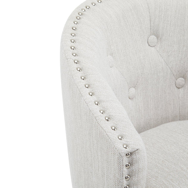 English Elm Christopher Knight Home® - 33.25" Swivel Counter Stools Set of 2 - 360° Upholstered Button-Tufted Back, Rubberwood Frame, Beige WF532109BGE