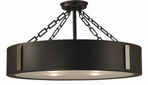 Framburg 4-light Illuminating Pendant Fixture With Elegant Diffuser – Usa-made Modern Lighting Solution Charcoal With Polished Nickel Accents Metal 2416 Ch/Pn