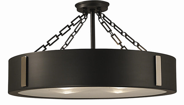 Framburg 4-light Illuminating Pendant Fixture With Elegant Diffuser – Usa-made Modern Lighting Solution Charcoal With Polished Nickel Accents Metal 2416 Ch/Pn