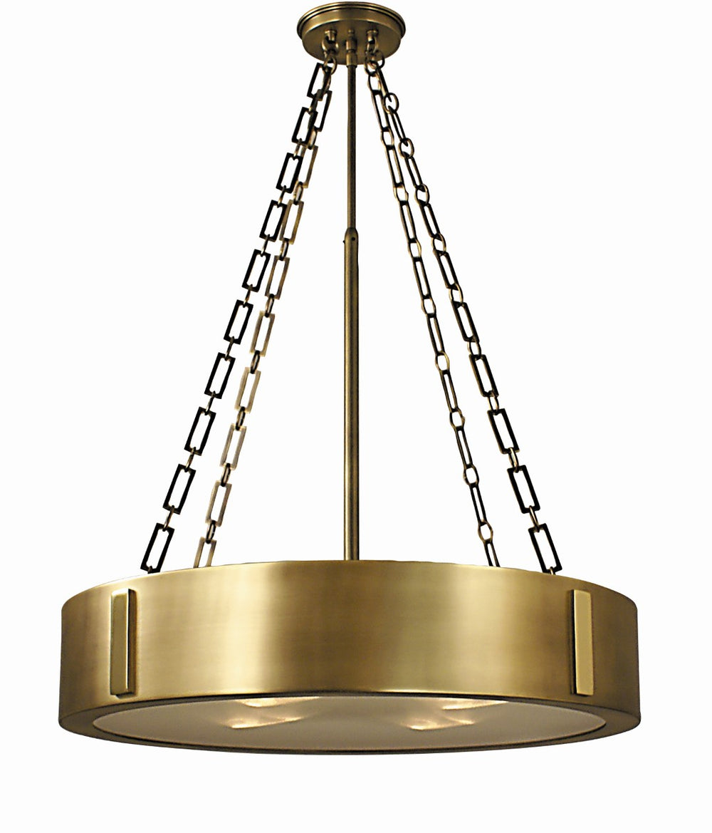Framburg 4-light Elegant Pendant Chandelier With Stunning Light Diffusion For Modern Dining Spaces Satin Pewter With Polished Nickel Accents Metal 5395 Sp/Pn
