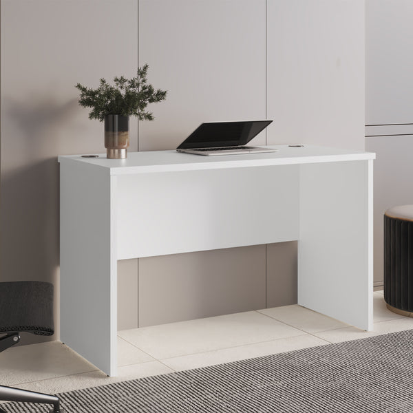 English Elm Writing Desk Sleek 47.2" Workstation with Sturdy Legs, Engineered Wood Finish for Home Offices White 52.76 L x 25.98 W x 3.54 H B097P296853