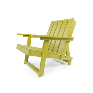 English Elm Shoreline Recycled Hdpe Folding Adirondack Chair Fully Assembled Modern Patio Seating Yellow B2745P409680