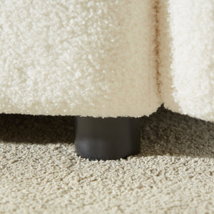 English Elm 3 Seater Modern Combo Sofa Set - Cozy Teddy Upholstery, 6 Cushions, Wooden Frame For Stylish Living W1193S00163