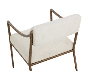 Sunpan LETICIA Dining Armchair - Timeless Geralt Linen Upholstery with Stylish Metal Frame & Comfort Design 112313