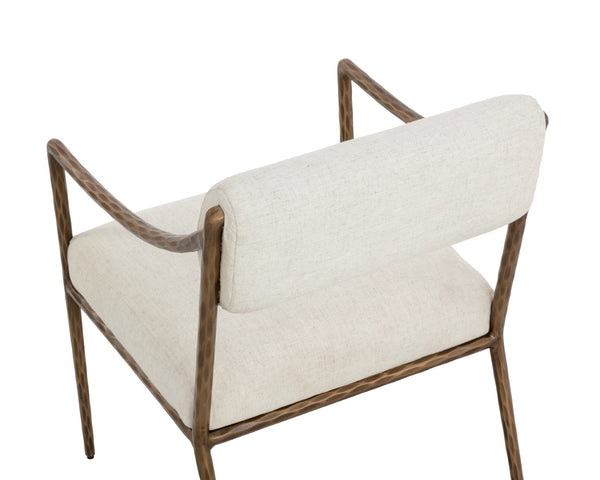 Sunpan LETICIA Dining Armchair - Timeless Geralt Linen Upholstery with Stylish Metal Frame & Comfort Design 112313