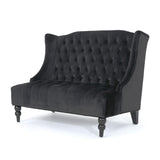 Christopher Knight Home® - Noble House - Leora Modern Glam Tufted Velvet Wingback Loveseat