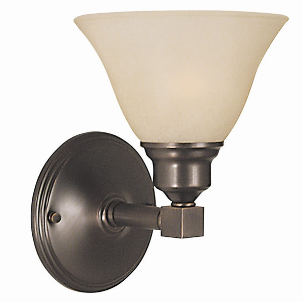 Framburg 1-light Antique Brass Taylor Sconce - Elegant American Craftsmanship With Timeless Glass Designs Siena Bronze With Champagne Marble Glass Shade Metal 2421 Sbr/Cm