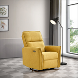 Ashcroft Furniture Yellow Suede Recliner Chair - Mid-Century Modern Design by Furniture