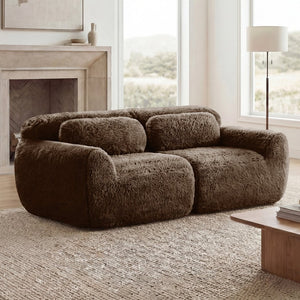English Elm 2-seater Modular Cloud Sofa Plush Fluffy Sectional with Pillows for Living Room W714P380147