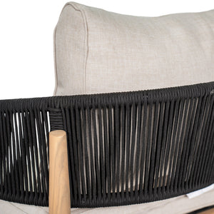 English Elm Christopher Knight Home® - Verona Outdoor Club Chairs Set Of 2 - Stylish Acacia Wood, Beige Cushions & Black Rope Accents N775P309256B