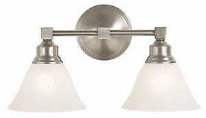 Framburg 2-light Sconce – Elegant Antique Brass Fixture With Classic American Craftsmanship For Timeless Style Brushed Nickel With White Marble Glass Shade Metal 2422 Bn/Wh