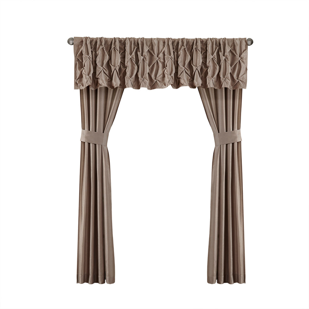 JLA Home Madison Park Essentials - 24 Madison Park Essentials Joella 24-Piece Room in a Bag Tufted Comforter Set with Sheets, Valances, Pillows and Panels Taupe MPE10-477