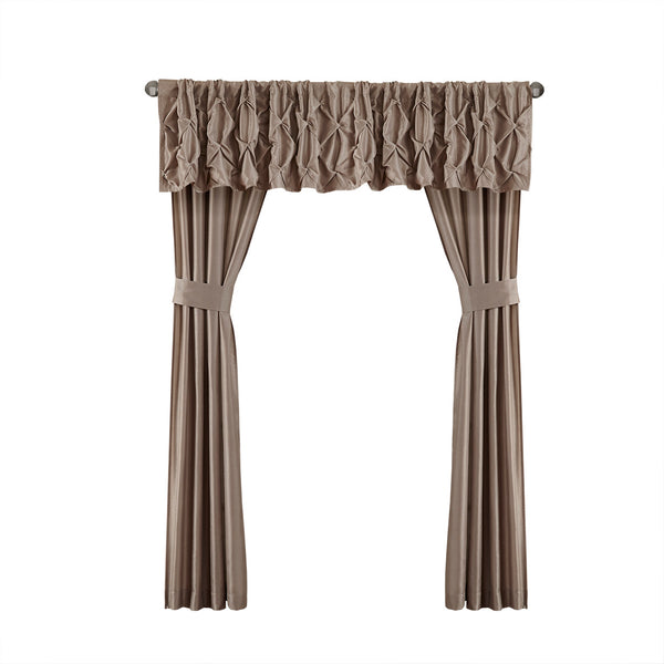 JLA Home Madison Park Essentials - 24 Madison Park Essentials Joella 24-Piece Room in a Bag Tufted Comforter Set with Sheets, Valances, Pillows and Panels Taupe MPE10-477