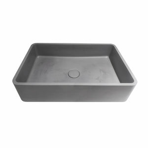 English Elm 19.68'' Rectangular Concrete Vessel Sink Matte Gray Above Counter Vanity Basin W1613P391578