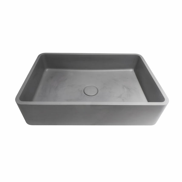 English Elm 19.68'' Rectangular Concrete Vessel Sink Matte Gray Above Counter Vanity Basin W1613P391578