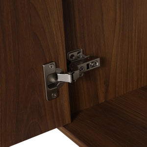 English Elm 28'' 28" Wall-Mounted Bathroom Vanity with White Ceramic Sink, Soft-Close Door, Open Shelves, KD-Pack W999P263409