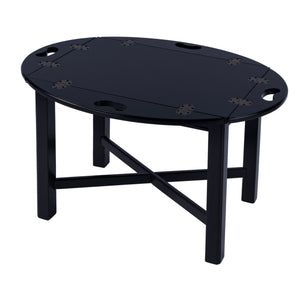 Carlisle Oval Wood Butler Table 2427111 Black Butler Specialty