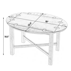Carlisle Oval Wood Butler Table 2427424 Beige Butler Specialty