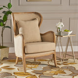 Christopher Knight Home® - Noble House - Crenshaw Beige Fabric Wing Chair