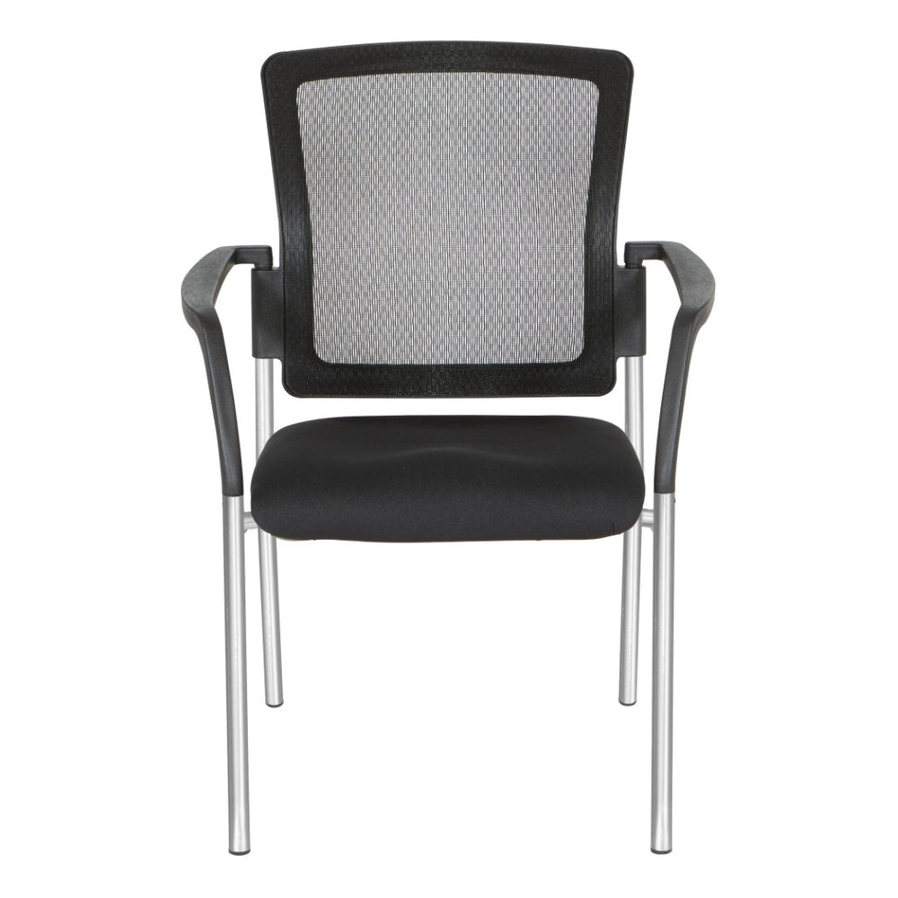 OSP Home Furnishings Guest Chair with Mesh Back Lumbar Support and Chrome Legs for Reception or Office Use 88710C-30