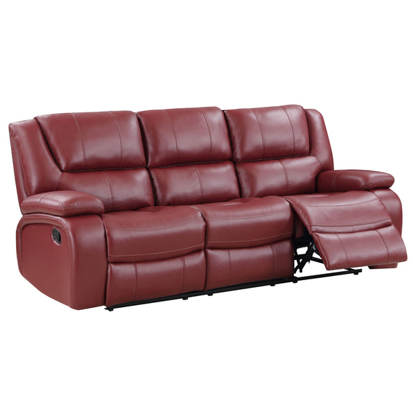 English Elm Elodie Red Faux Leather Motion Reclining Sofa - Modern Comfort With Plush Arms & Dual Recline Functionality B062P354073