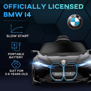 English Elm Aosom Licensed Bmw I4 12v Kids Ride on Car with Remote Suspension and Realistic Dash W2225P200668