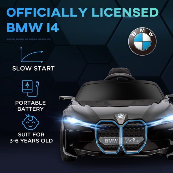 English Elm Aosom Licensed Bmw I4 12v Kids Ride on Car with Remote Suspension and Realistic Dash W2225P200668