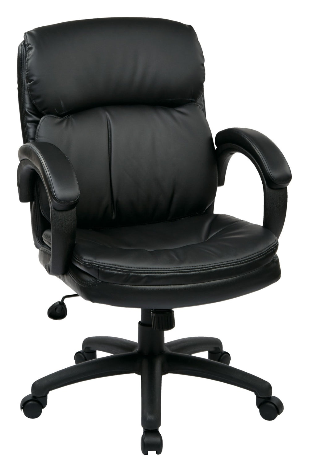OSP Home Furnishings High Back Executive Office Chair Bonded Leather Ergonomic Swivel Seat with Lumbar Support Mid EC9231-EC3
