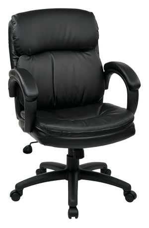 OSP Home Furnishings High Back Executive Office Chair Bonded Leather Ergonomic Swivel Seat with Lumbar Support Mid EC9231-EC3