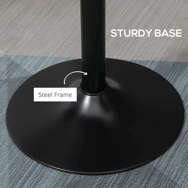 English Elm HOMCOM Rustic 42" Bar Height Round Bistro Table with Weathered Elm Top & Matte Black Steel Base, Indoor/Outdoor W2225P217137