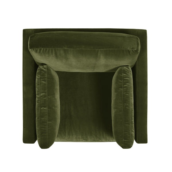 English Elm Jennifer Taylor Home - Knox 36" Modern Farmhouse Arm Chair In Olive Green Velvet - Luxurious Comfort & Timeless Design B2719P238327