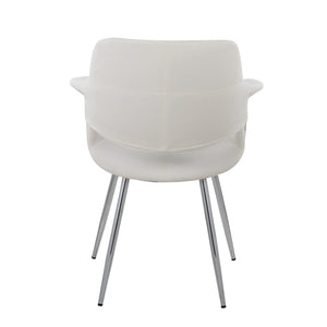 English Elm Vintage Flair Glam/Art Deco Chair Set Of 2 In Cream Velvet & Chrome - Chic Comfort For Any Space B202P223675-GIGA