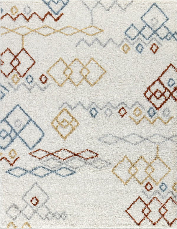 English Elm Loft Plush Ivory Shag Area Rug 5'3" X 7' For Living Room, Bedroom, Kid & Pet Friendly Comfort B186P181105