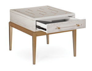 Basset Mirror Perrine Elegant White Accent Table With Satin Brass Details For Stylish Home Decor And Functionality White Hardwood Solids,Acrylic 2431-lr-200