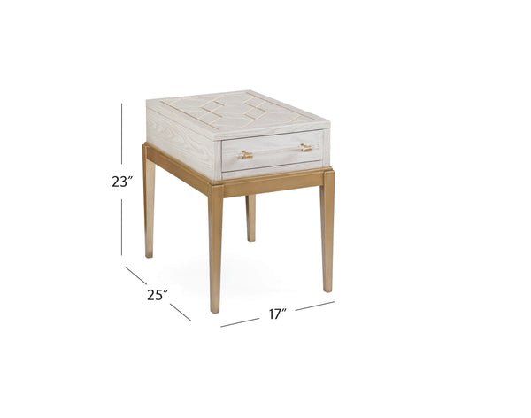 Basset Mirror Perrine Elegant White Accent Table With Satin Brass Details For Stylish Home Decor And Functionality White Hardwood Solids,Acrylic 2431-lr-203