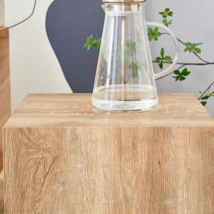 English Elm Elevate Any Room with a Cube Mdf Side Table Featuring Light Wood Grain Texture W1151P187996