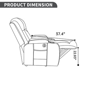 English Elm Beige Pu Leather Power Lift Recliner with Massage Lumbar Heat and Usb Charging Beige W1803S00085