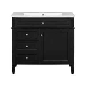 English Elm 36'' Modern Bathroom Vanity With Resin Sink, Storage Cabinet & Tip-Out Drawer For Stylish Organization SW000119AAB-2