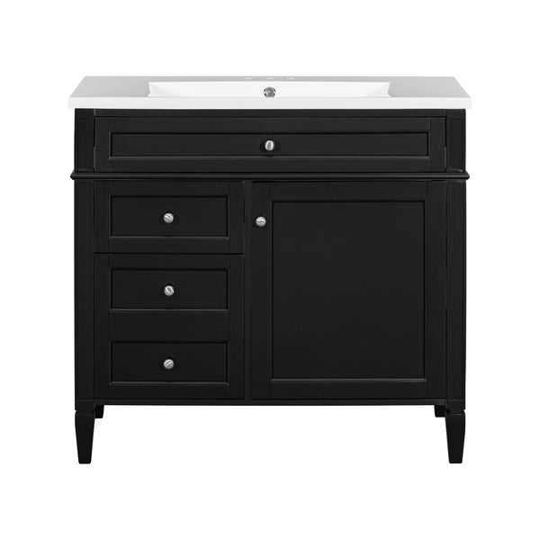 English Elm 36'' Modern Bathroom Vanity With Resin Sink, Storage Cabinet & Tip-Out Drawer For Stylish Organization SW000119AAB-2