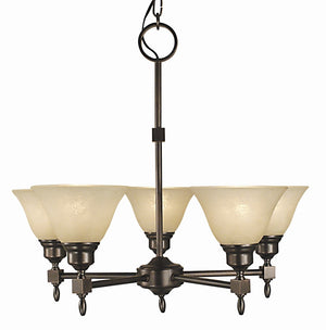 Framburg 5-light Antique Brass Chandelier - Classic American Design With Elegant Glass Options For Dining Spaces Siena Bronze With Champagne Marble Glass Shade Metal 2435 Sbr/Cm