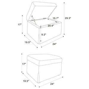 English Elm Merced Fabric Ottoman with Hydraulic Lift Top and Hidden Storage for Living Rooms B062P451982