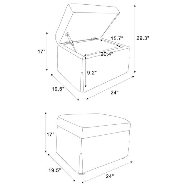 English Elm Merced Fabric Ottoman with Hydraulic Lift Top and Hidden Storage for Living Rooms B062P451982