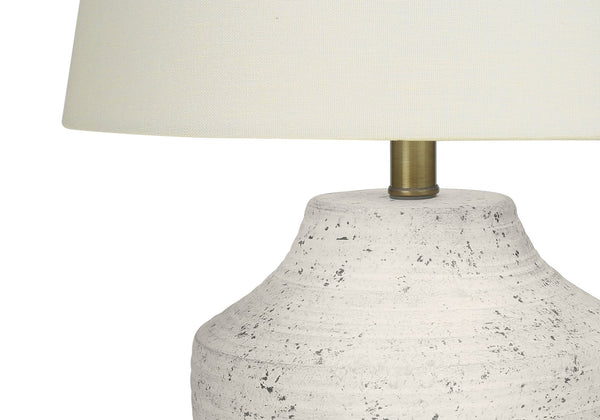 English Elm Lighting, Modern 20" Cream Concrete Table Lamp With Ivory Shade For Cozy Contemporary Spaces B2710P220146