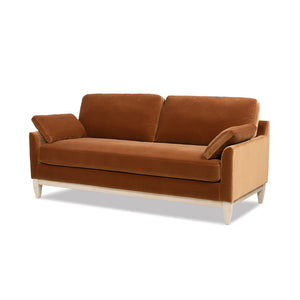 English Elm Pasadena Farmhouse Velvet Sofa with Rubberwood Base for Cozy Living Rooms B2719P479036